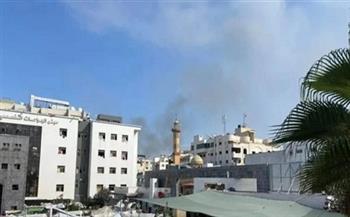 اندلاع النيران بجوار قسم الكلى في مستشفى الشفاء بقطاع غزة