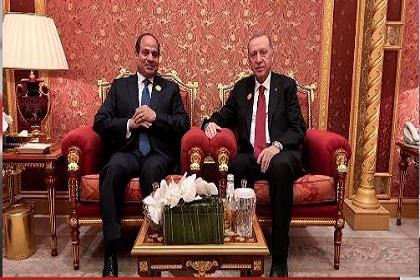 الرئيس السيسي يبحث مع نظيره التركي جهود وقف النار في غزة