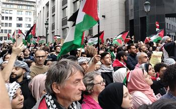 تظاهرة حاشدة في بروكسل دعما لفلسطين
