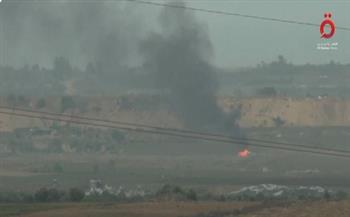 احتراق آلية إسرائيلية على حدود غزة (فيديو)