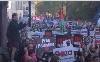 الأكثر حشدا في بريطانيا.. مظاهرات تندد بالعدوان الإسرائيلي على غزة
