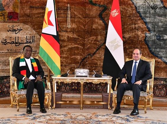 الرئيس السيسي ونظيره الزيمبابوي يؤكدان الحرص على دفع العلاقات الثنائية إلى آفاق أرحب 