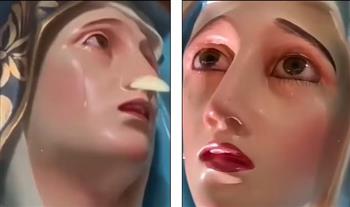 معجزة حقيقية.. تمثال السيدة مريم يبكي دموعًا حقيقية في المكسيك (فيديو)