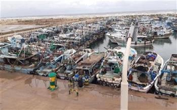 فتح ميناء الصيد البحري ببرج البرلس بعد تحسن الأحوال الجوية 