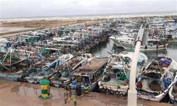 إغلاق ميناء الصيد البحري ببرج البرلس لسوء الأحوال الجوية 