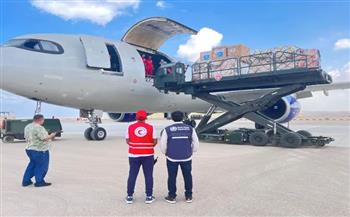 وصول طائرة مساعدات روسية إلى مطار العريش لنقلها إلى غزة