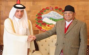 مباحثات بين رئيس وزراء نيبال وزير الدولة للشؤون الخارجية القطري