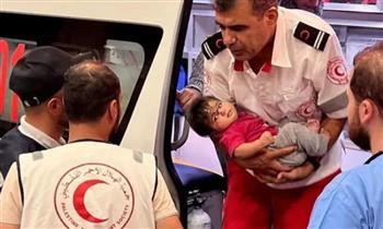 الهلال الأحمر الفلسطيني: إجلاء جرحى وطواقم طبية من المستشفى المعمداني بغزة