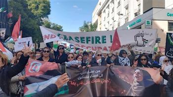 مسيرة نسائية صامتة في تونس دعما للمرأة الفلسطينية