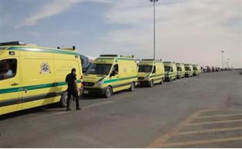 سيارات الإسعاف المصرية في طريقها إلى قطاع غزة لاستلام المحتجزين الإسرائيليين