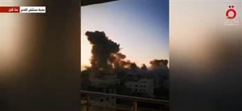 «القاهرة الإخبارية» تعرض لقطات لتصاعد أعمدة دخان سوداء كثيفة من محيط مستشفى القدس