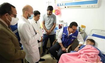 وزير الصحة يتفقد مستشفى العريش للاطمئنان على الخدمات المقدمة للأشقاء الفلسطينيين 