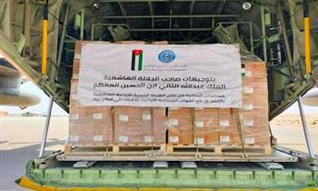 وصول طائرة مساعدات أردنية إلى مطار العريش تمهيدًا لنقلها إلى غزة 