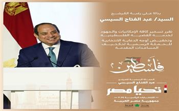 الحملة الرسمية للمرشح الرئاسي عبد الفتاح السيسي تعلن تضامنها الكامل مع فلسطين