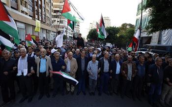 مسيرة حاشدة في صيدا جنوبي لبنان دعما لغزة 