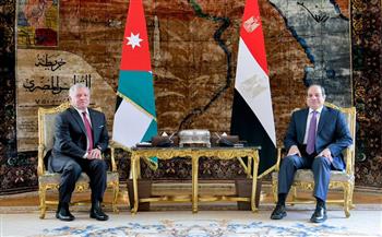 الرئيس السيسي والعاهل الأردني يؤكدان رفضهما لمحاولات تصفية القضية الفلسطينية