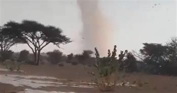 بالفيديو.. مشهد مهيب للحظة تكوّن إعصار قمعي في سماء السعودية