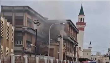 اندلاع حريق بمبنى المصرف المركزي في طرابلس بليبيا