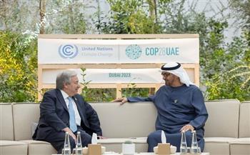 رئيس الإمارات يبحث مع الأمين العام للأمم المتحدة أجندة COP28
