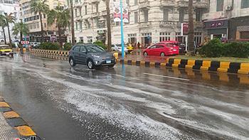 سقوط أمطار على الإسكندرية مع نوة "أنواء قاسم"