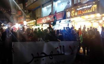 وقفة تضامنية في مدينة الزرقاء الأردنية دعما لغزة 
