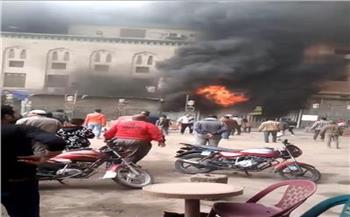 مصرع 3 أشخاص في حريق هائل بمستشفى النور المحمدى بالمطرية