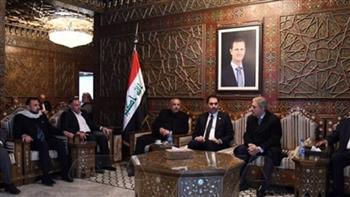 الوفد النيابي العراقي ينظم وقفة بمجلس الشعب السوري تضامنا مع ضحايا الزلزال