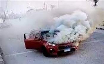 إخماد حريق نشب في سيارة بميدان إبراهيم باشا وسط البلد