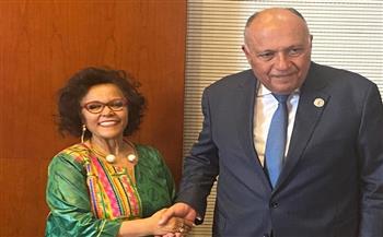 وزير الخارجية يعقد مباحثات مع المديرة التنفيذية لوكالة الاتحاد الأفريقي للتنمية