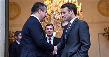 الرئيس الفرنسي يلتقى رئيس حكومة إقليم كردستان العراق