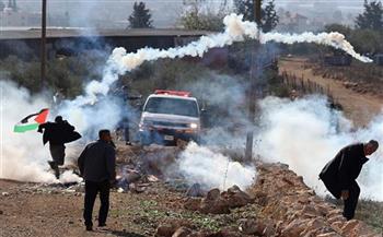 إصابات بالاختناق جراء قمع الاحتلال الإسرائيلي مسيرة بيت دجن شرق نابلس