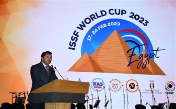 وزير الرياضة يشهد افتتاح بطولة كأس العالم للرماية للبندقية والمسدس «صور»
