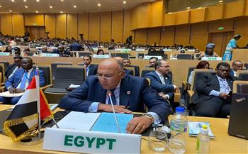 وزير الخارجية يلقي كلمة مصر حول البند الخاص بجلسة رؤساء الدول والحكومات الإفريقية العشر