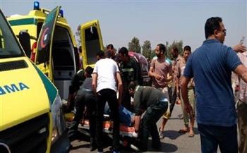 مصرع و إصابة 14شخصا في تصادم ميكروباص بسيارتين ملاكي في بني سويف