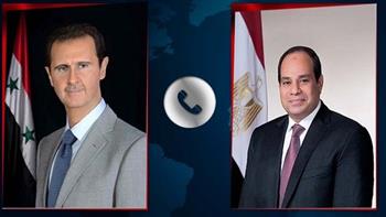بشار الأسد يعرب عن تقديره لاتصال الرئيس السيسي به عقب الزلزال