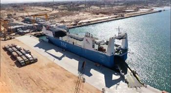 استقبال أول سفينة «رورو» بميناء العريش بالرصيف التجاري الجديد  