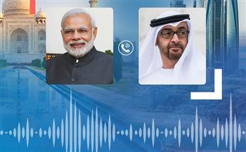 رئيس دولة الامارات يتلقى اتصالاً هاتفياً من رئيس الوزراء الهندى