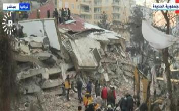 بالفيديو.. دمار شارع كامل جراء زلزال سوريا