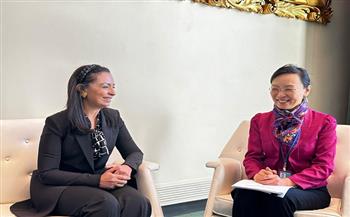 مايا مرسي تبحث سبل التعاون مع نائبة رئيس لجنة العمل المعنية بالطفل والمرأة الصينية