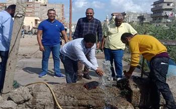 حملات مكبرة لإزالة التعديات على شبكة مياه الشرب بالإسكندرية