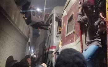 رفع عربات قطار منوف من على القضبان ومحافظة القليوبية تصدر بيانا هاما