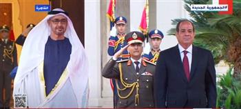 مراسم استقبال الرئيس السيسي للشيخ محمد بن زايد آل نهيان (فيديو)