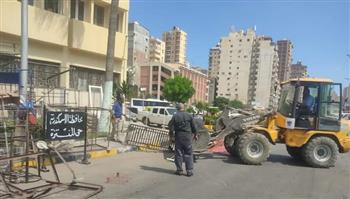 تنفيذ 31 حملة لإزالة إشغالات الطريق بأول منتزه الإسكندرية مارس الماضي 