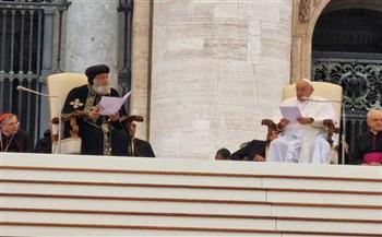 البابا تواضروس يلقي كلمة في ساحة القديس بطرس بالفاتيكان 
