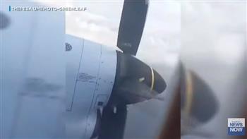 توقف محرك طائرة بمنتصف رحلتها الجوية في السماء «فيديو»
