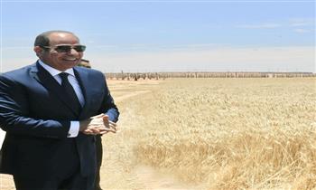 المتحدث الرئاسي ينشر صور حصاد القمح بشرق العوينات بمشاركة الرئيس السيسي