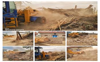 محافظة المنيا: إزالة 17 تعديا بالبناء على الأراضي في مركزي المنيا وسمالوط