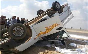 إصابة 12 شخصا في حادث انقلاب سيارة بالمنيا 