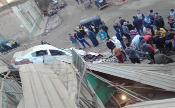 مصرع شخصين وإصابة 5 آخرين في حادث سقوط سيارة أعلى دائري الهرم