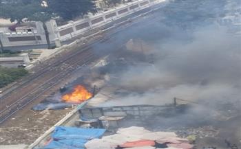 الحماية المدنية تسيطر على حريق هائل في كشك بالإسكندرية
